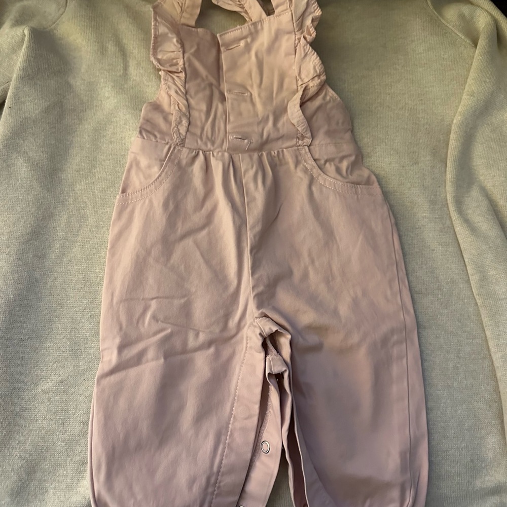 Baby pink overalls